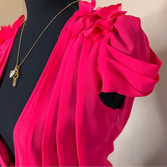 80s style colorblock cocktail party minidress, size M - Picture 6 of 7